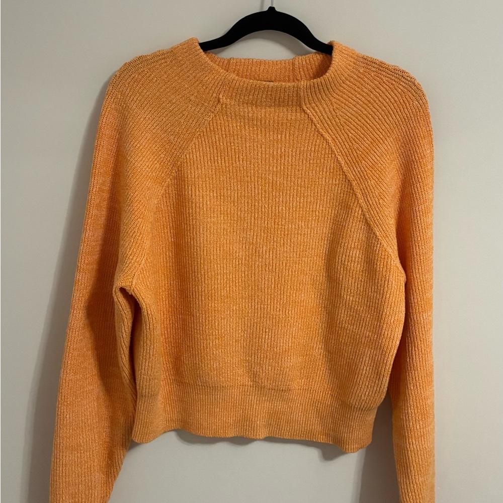 Free People Too Good Women’s Size Small in Orange Zest Pull Over Cropped Sweater